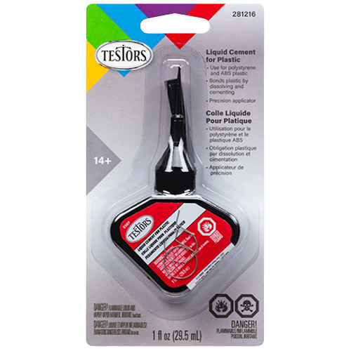 281216 Testors Liquid Cement for Plastic with Applicator - NEW!