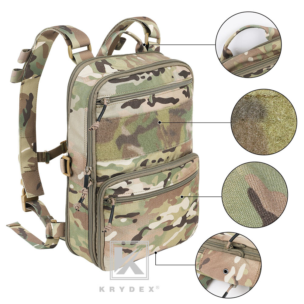 KRYDEX D3 Flatpack 23L Tactical Expandable Backpack MOLLE Travel Pack Multicam