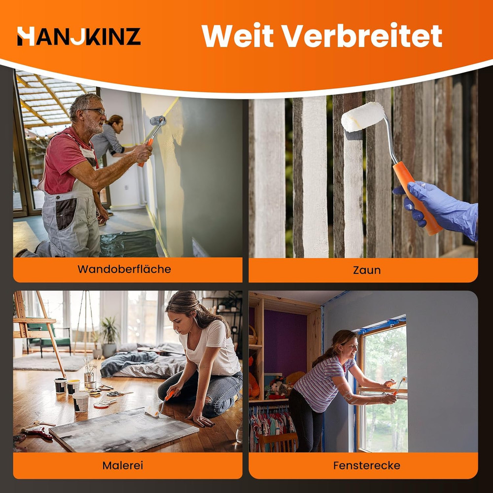 2Inch Paint Roller Kit 15PCS Small Microfiber Rollers Tray Liners Mini Frame Set