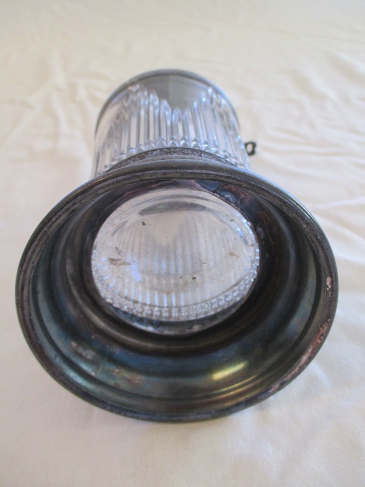 Antique Victorian Pickle Castor Embossed Glass Silver Plate. Missing Fork.