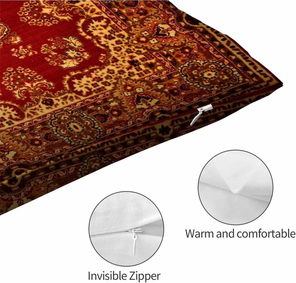 Rectangle Pillow Cover Red Oriental Persian Carpet Pattern,Pillow Case for