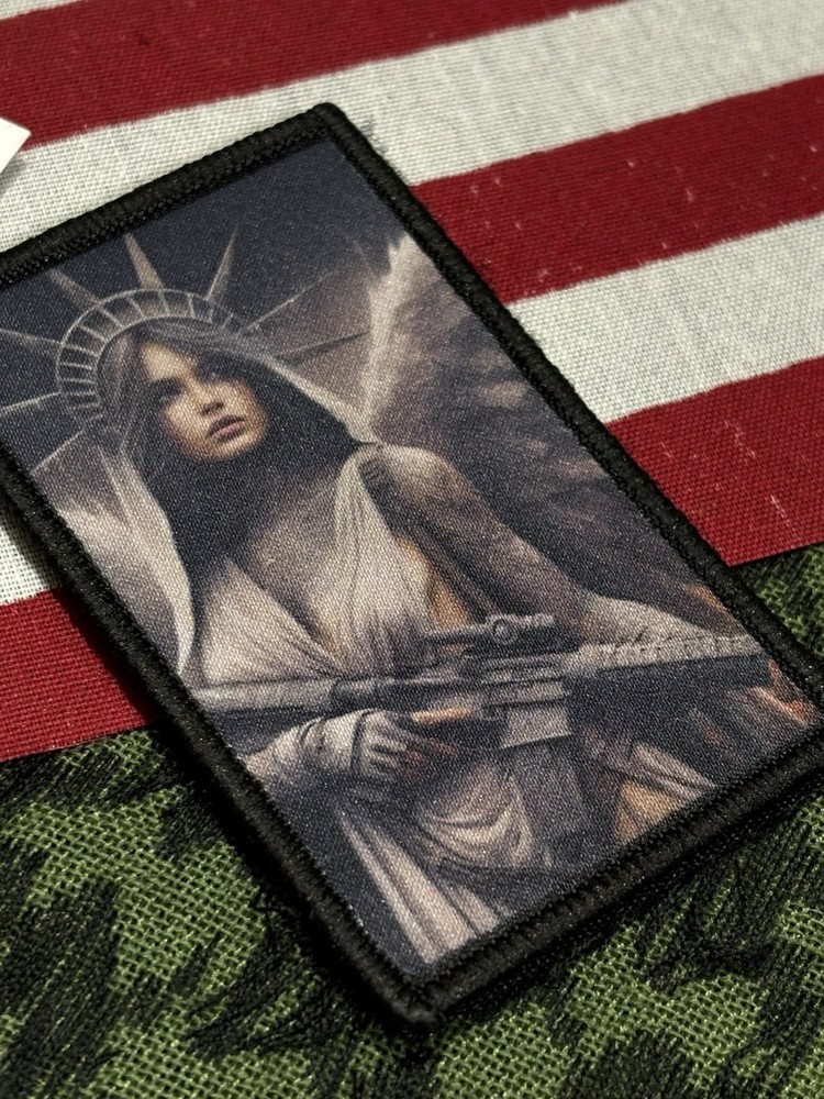 Lady Liberty Tactical Hook And Loop Patch High Quality graphic print 2x3” V