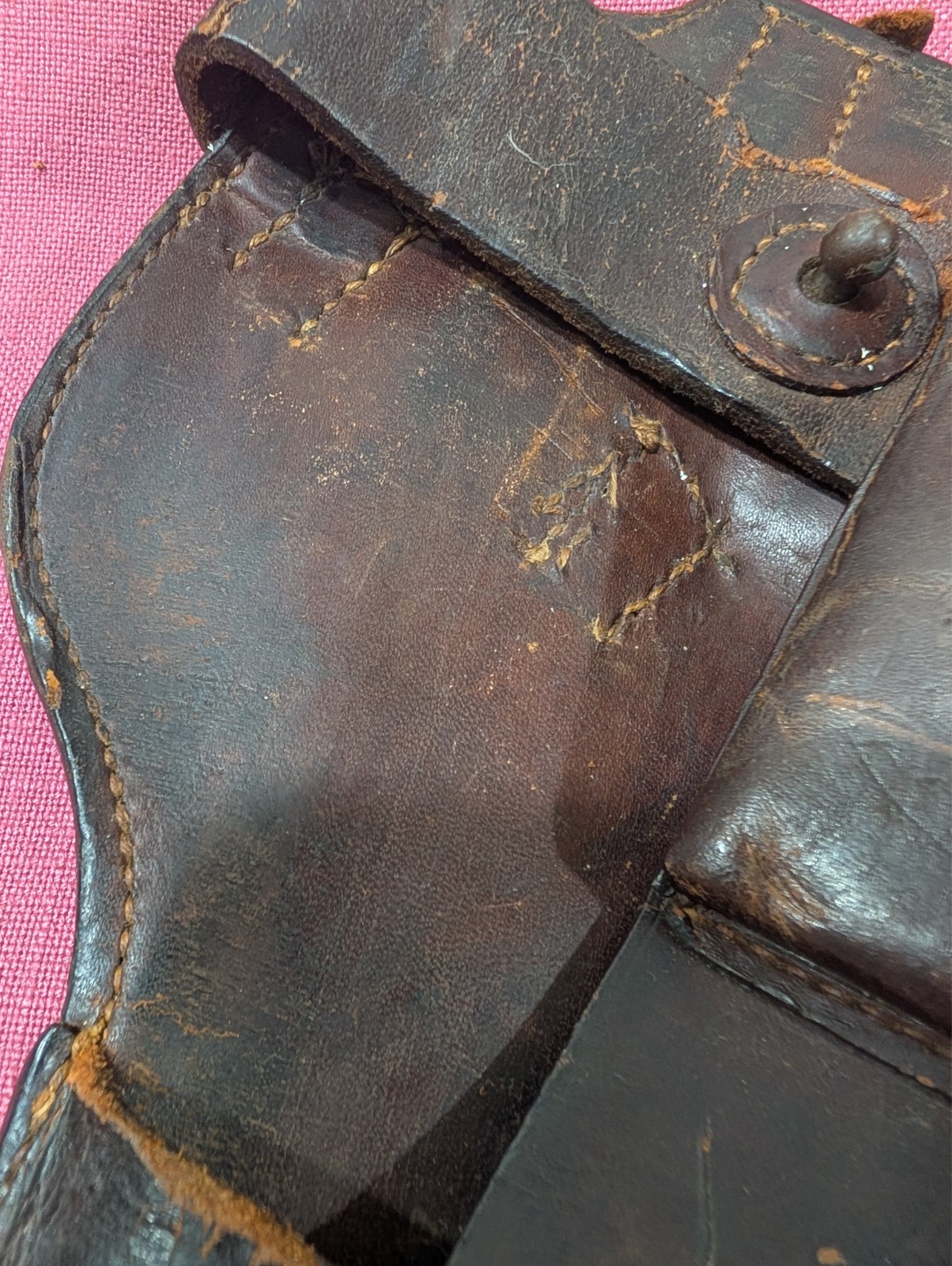 ORIGINAL GERMAN WW1 1915 DATED FULL LEATHER STOCK HARNESS C96 MAUSER BROOMHANDLE