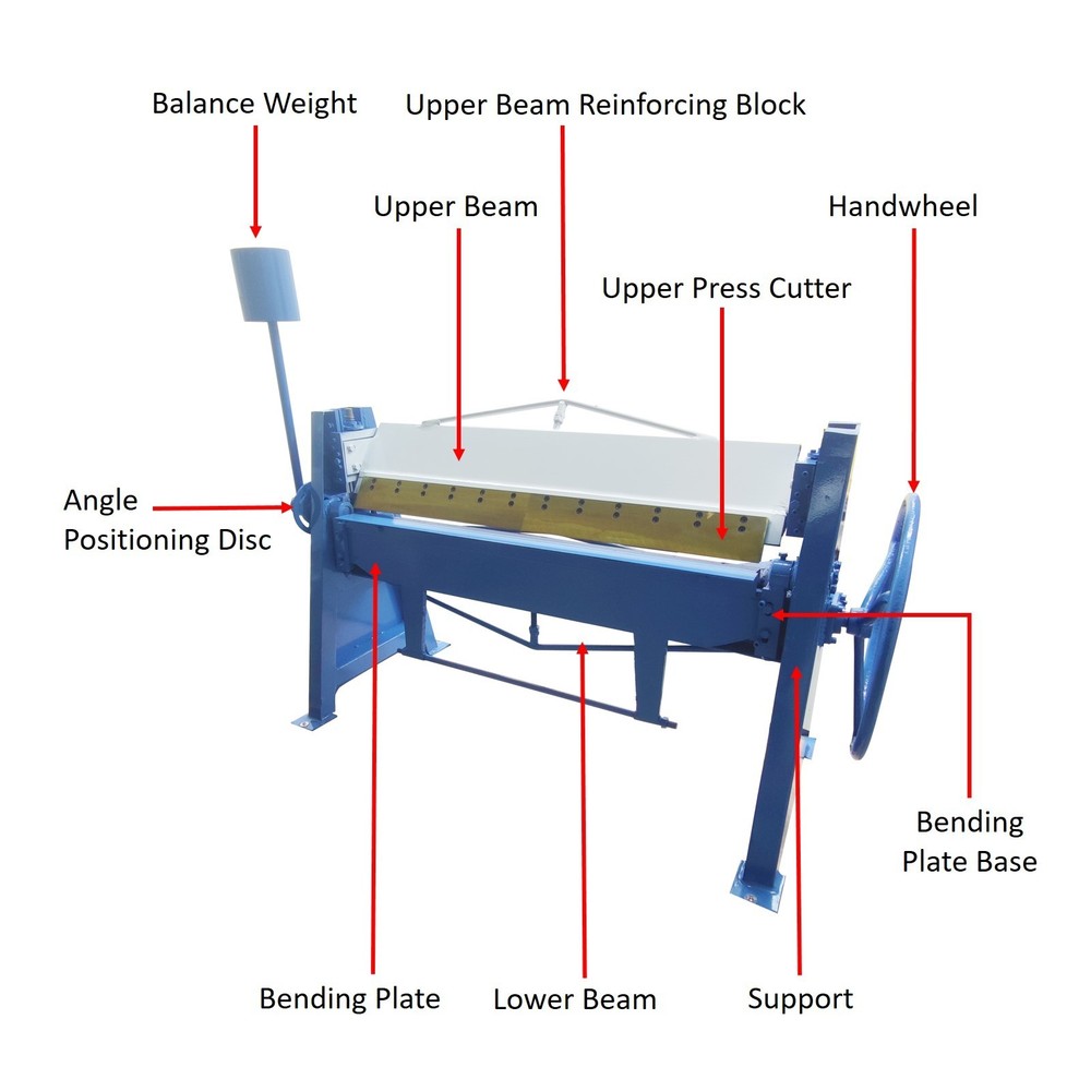 1300mm/51'' Max Bending Width Manual Sheet Metal Bending Machine Split Cutter