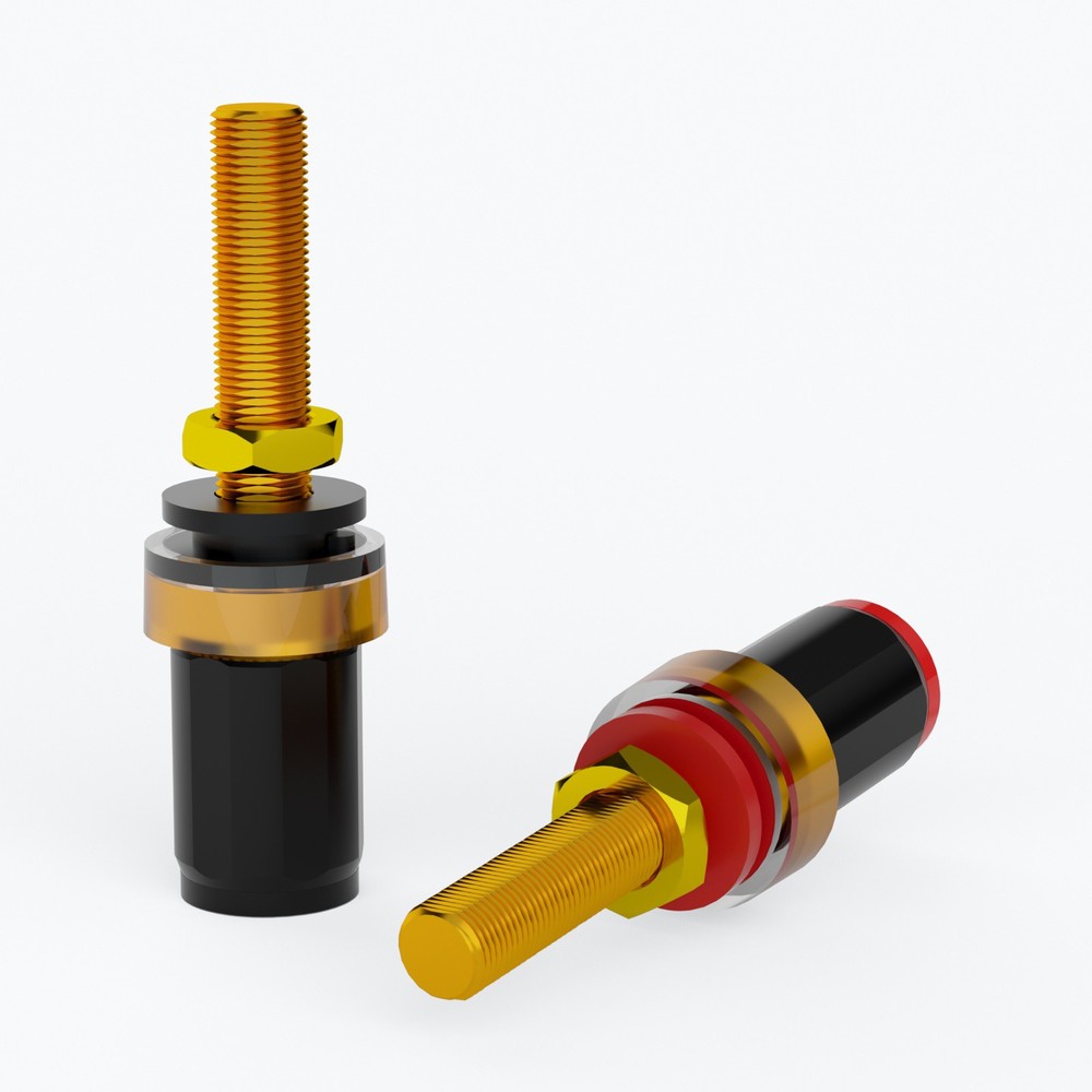 4Pcs Gold Plated Binding Post Terminal Performance HI-end Speaker Connector Plug
