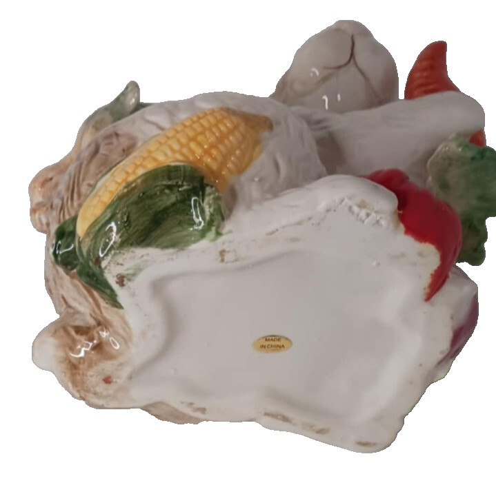 New Decorative Bunny & Vegetable Ceramic Teapot - Tiny Lid & Small Spout