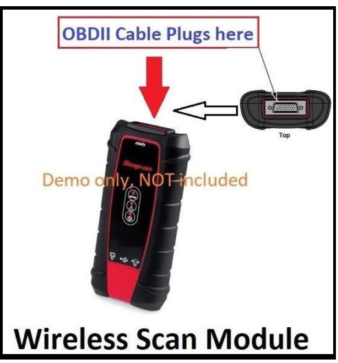 OBDII OBD2 Cable Compatible with Snap on DA-4 for VERUS WIRELESS Scanner EEMS325