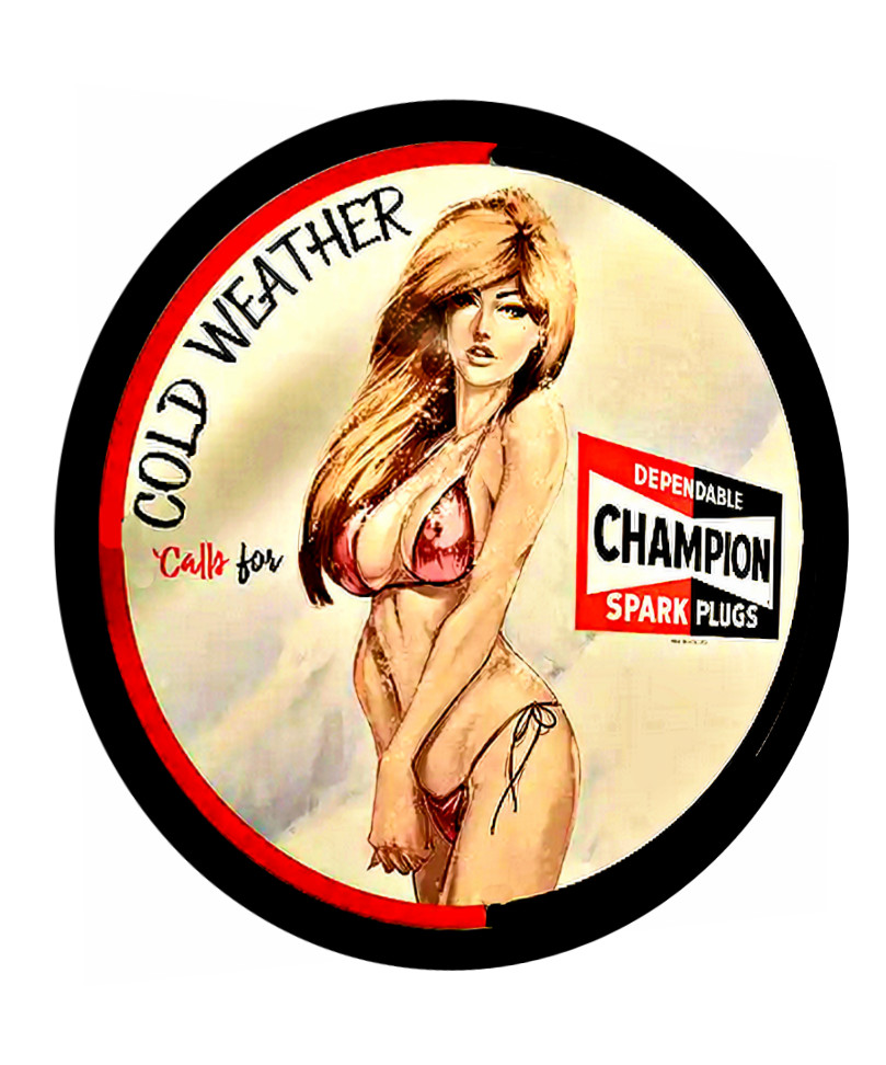 Champion Spark Plug Decal/Sticker/Garage Sign Vintage Replicas 70's Racing