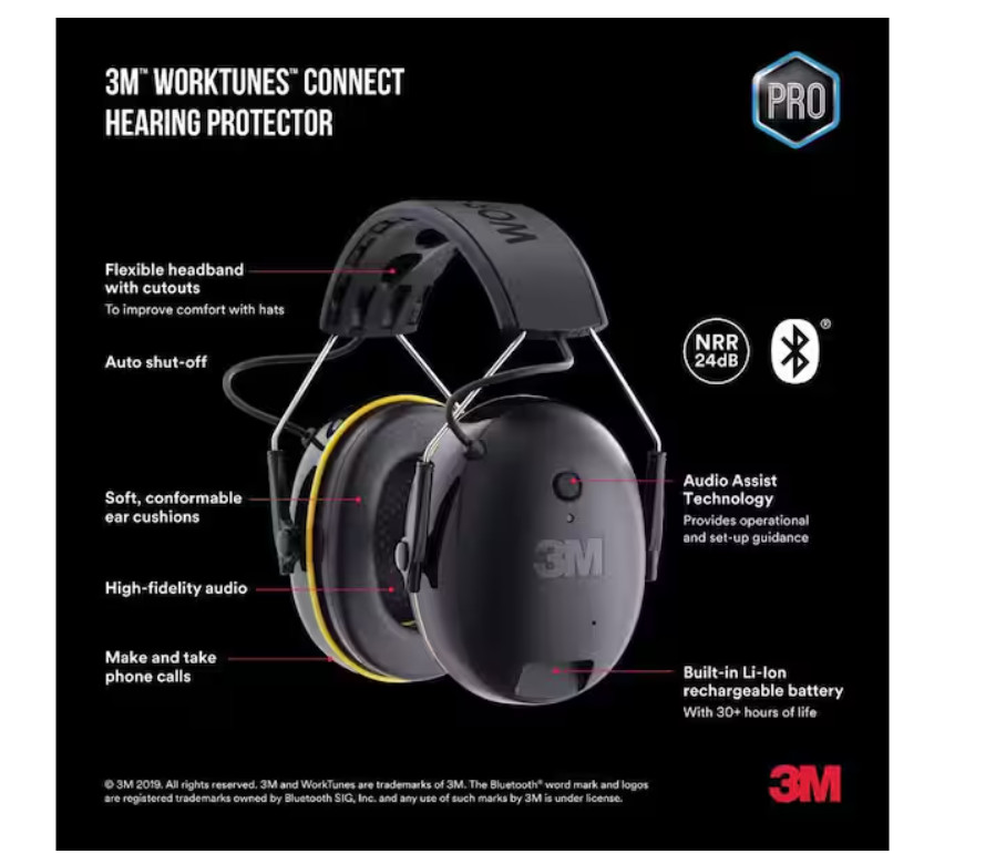 3M WorkTunes Connect Hearing Protector with Bluetooth Technology