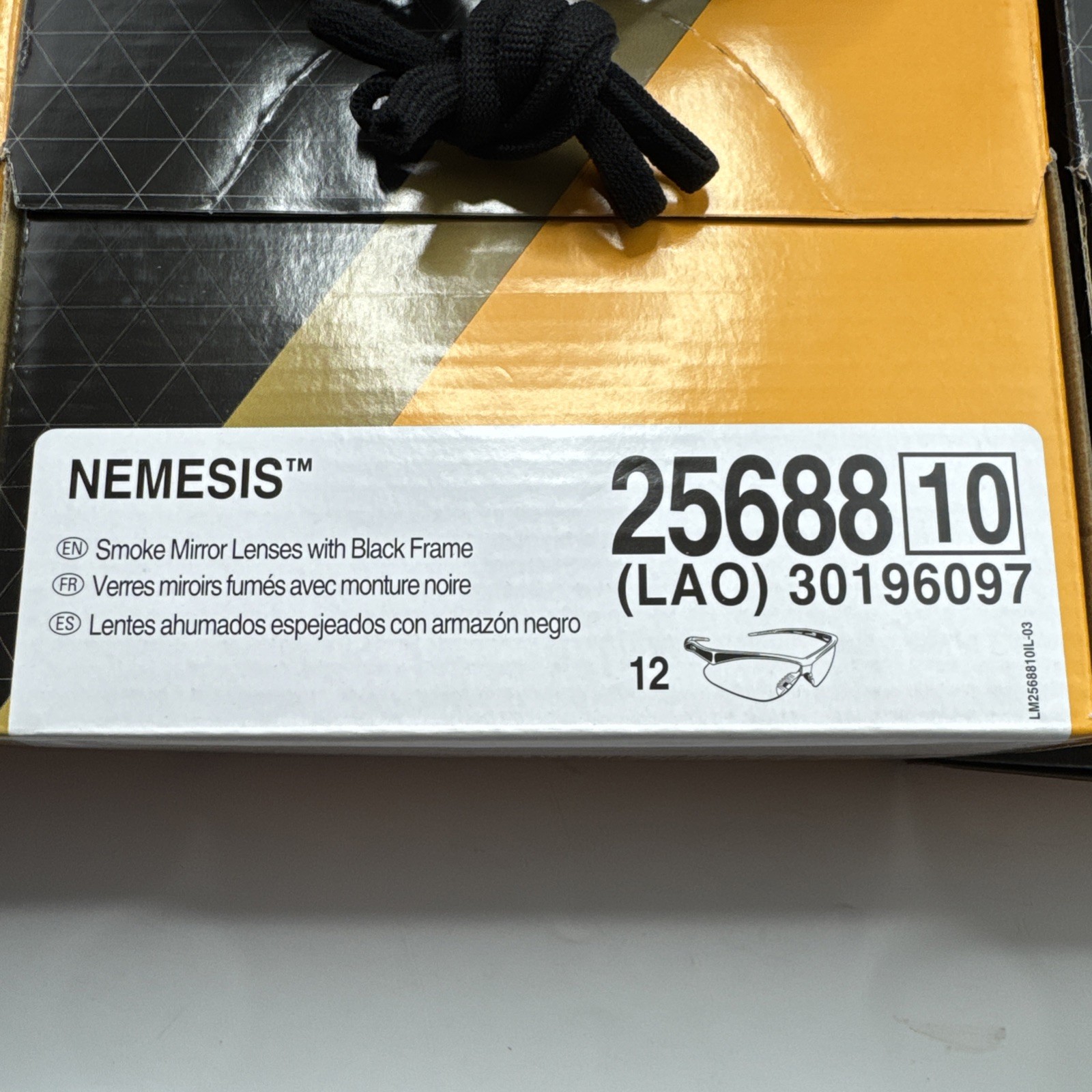 (12) Kleenguard 25688 Nemesis Safety Glasses Smoke Mirror Black Frame ANSI Z87+