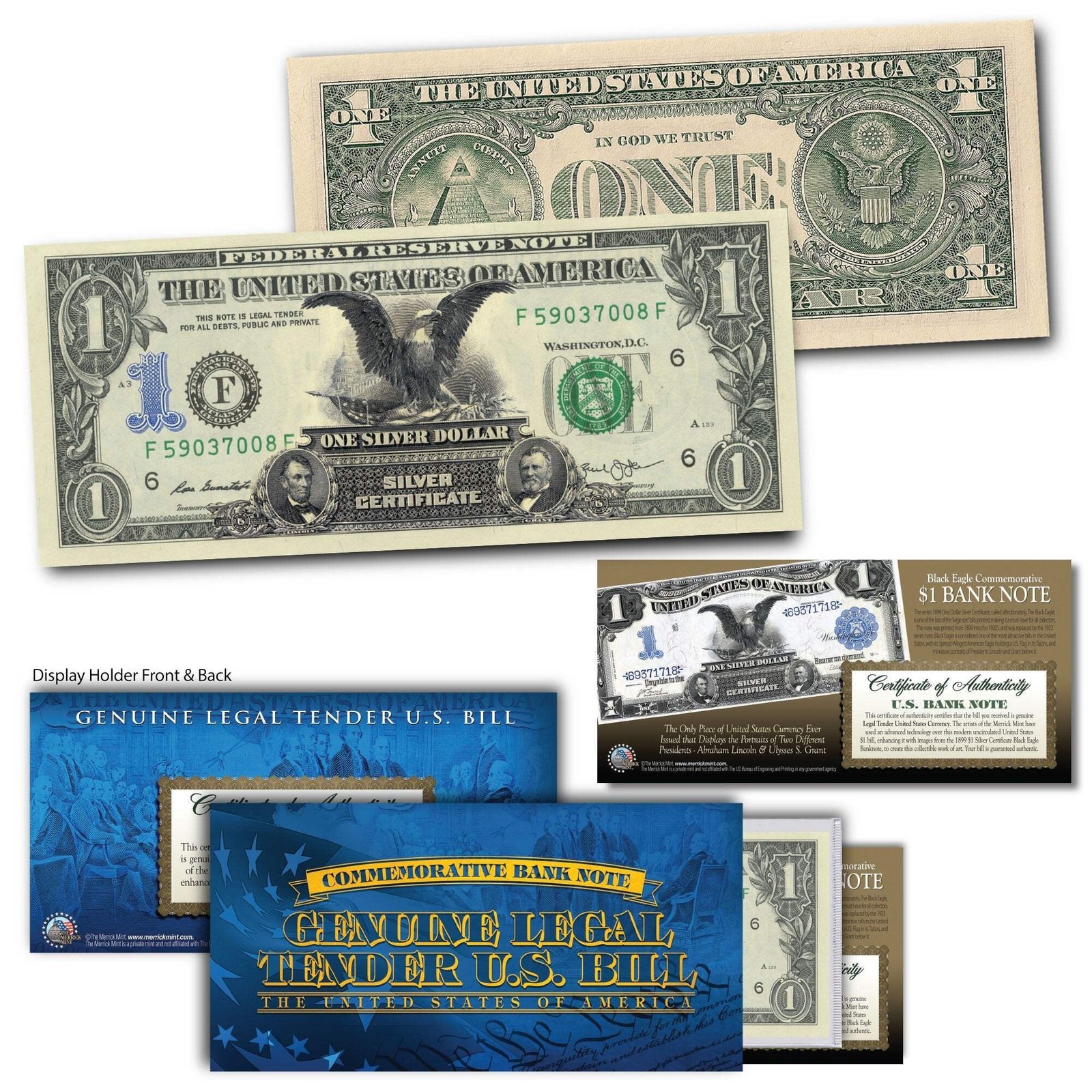 "Black Eagle" - Genuine Legal Tender U.S. $1 Bill