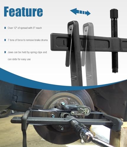 6980 Drum and Rotor Puller, Drum Brake Hub Puller for Removing Hub Drums,
