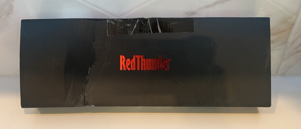 60% Red Thunder Wireless Computer Keyboard Black And Corded Mouse