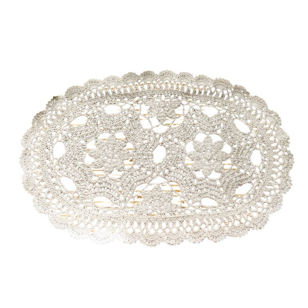 Oval Table Mat Crocheted Placemat Hand-crocheted Design Oval Knit Design