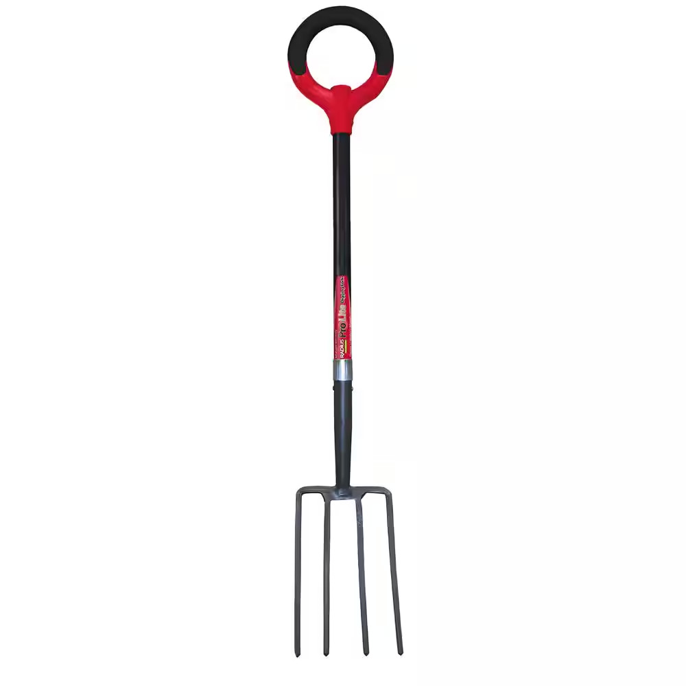 Pro-Lite Carbon Steel Digging Fork, Red