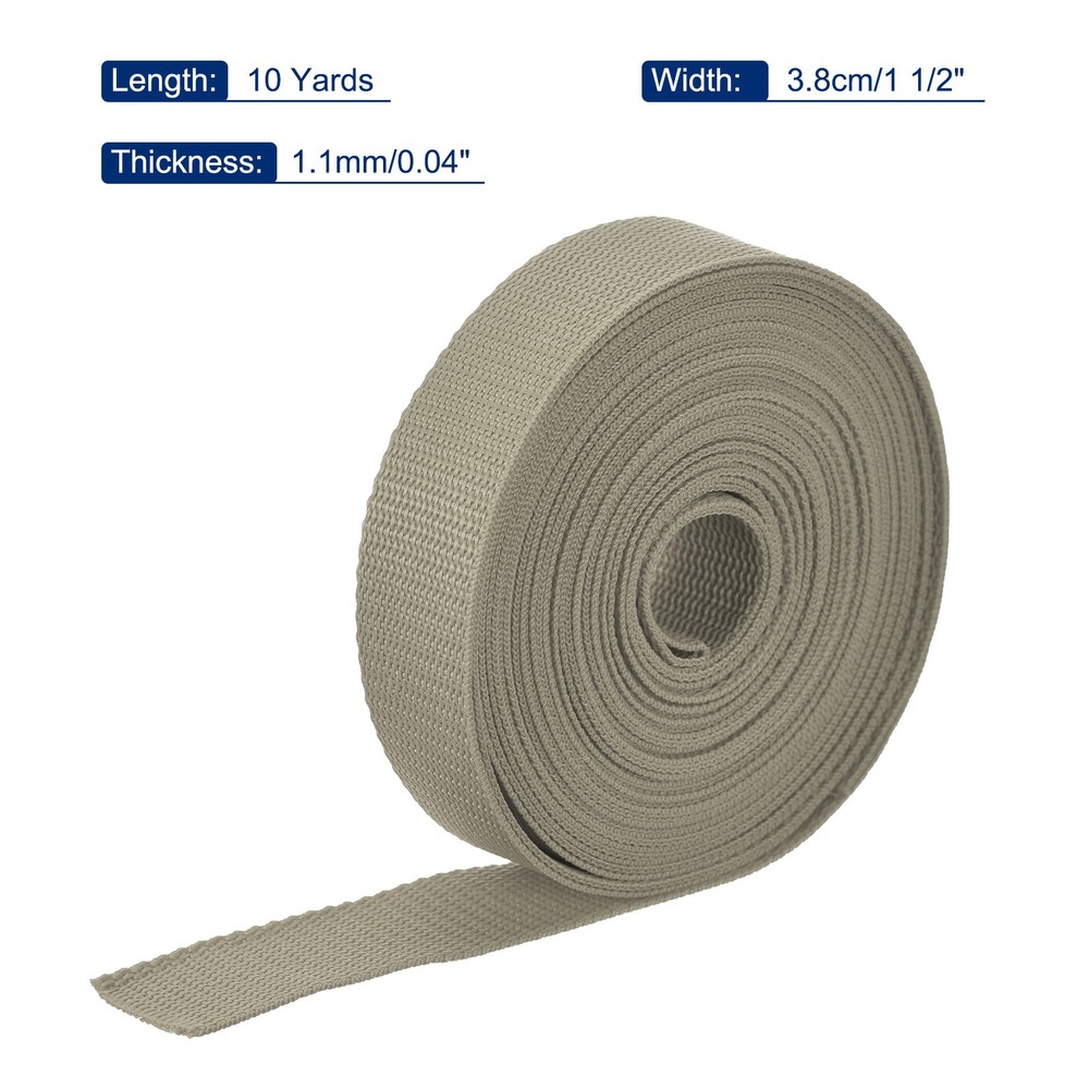 Lightweight Polypropylene Webbing Strap 3.8cm 10 Yard Khaki