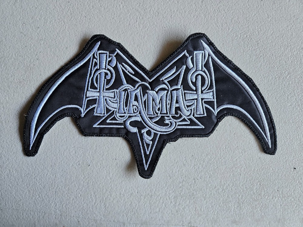 TIAMAT, SEW ON WHITE EMBROIDERED LARGE BACK PATCH