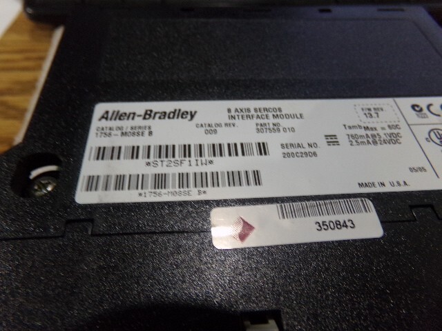 Allen Bradley Cat. #: 1756-M08SE B. 8 Axis Sercos Interface Module.