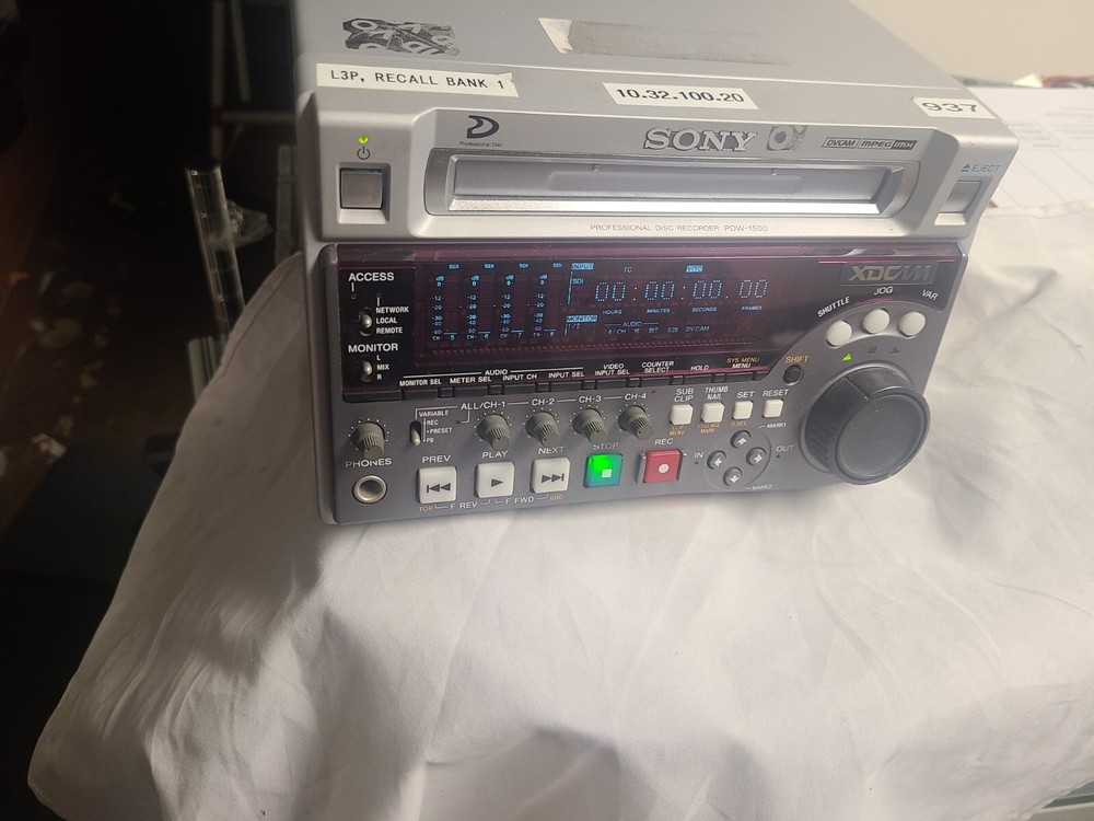 Sony XDCAM Recorder PDW-1500 Player Compact Deck Low Hours