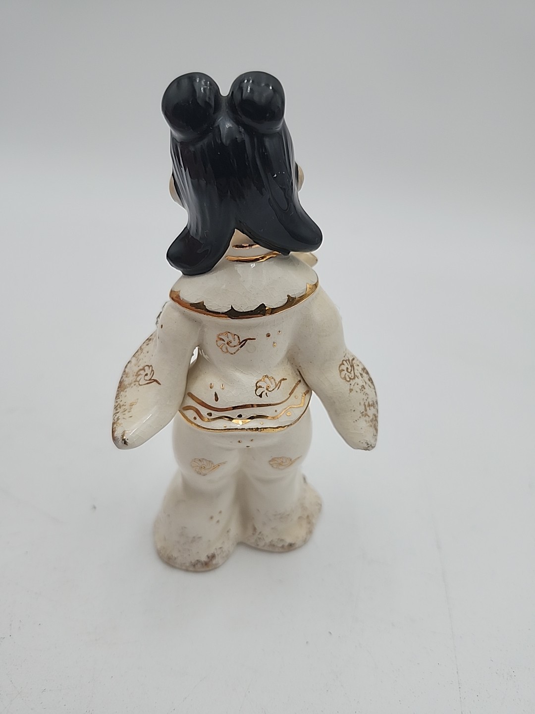 Lefton Geisha Fan Girl Figurine Vintage Rhinestone Japanese Statue Japan