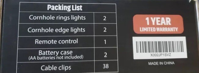 Waybelive LED Cornhole Board Lights - Remote control - 16 Colors