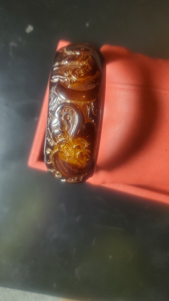 Rare Buddah bakelite carved bangle  bracelet