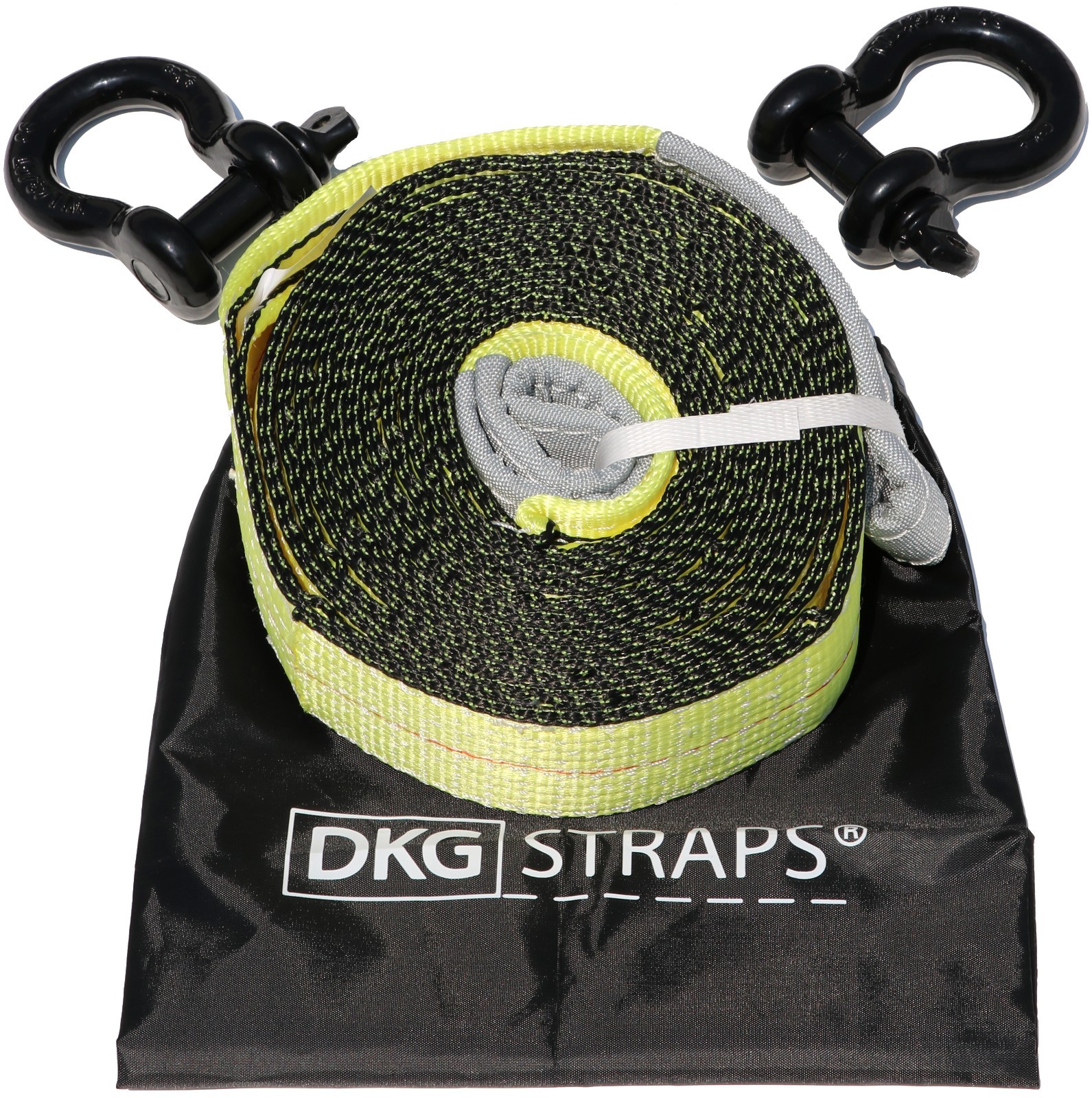 3" x 20' Extra Heavy Duty 2-PLY Recovery Tow Strap 2 Shackles and Storage Bag