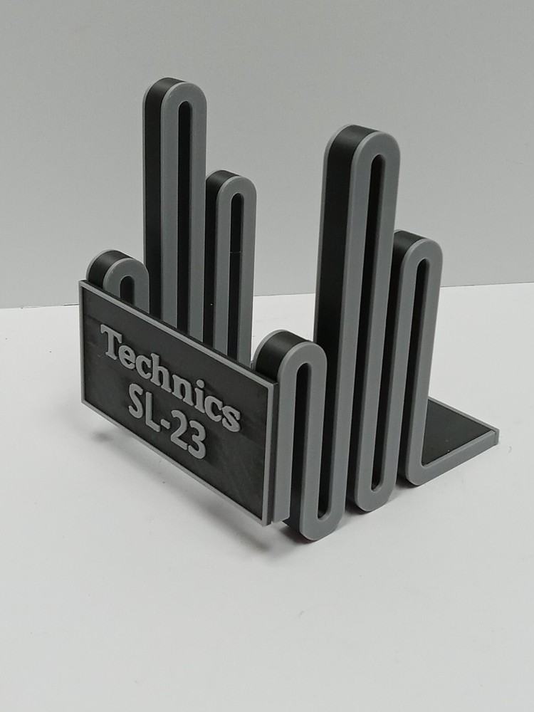 Technics SL-1900 Turntable Record Display Stand – Upgraded Gray & Black Holder