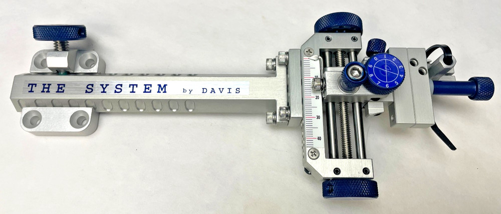 3" DAVIS TARGET SIGHT-Double Knob-5.75" Ext-Silver/ Blue (15% OFF)