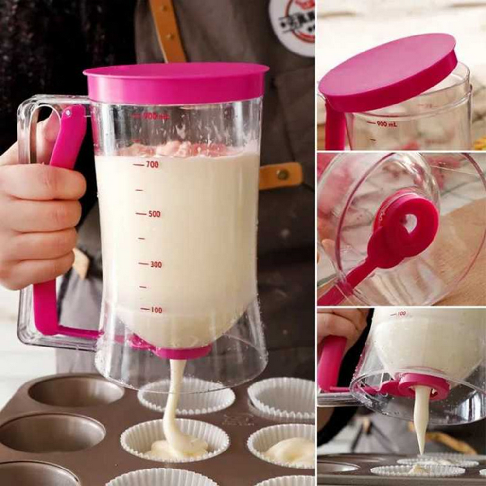 900ML Batter Dispenser Cupcake Pancake Muffin Kitchen Measuring Baking Mix Tools
