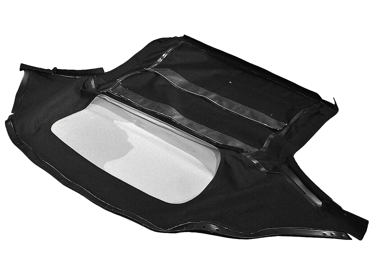 Mazda Miata 1990-05 Black Vinyl Soft Top w/DOT Approved Plastic Window W/ Zipper