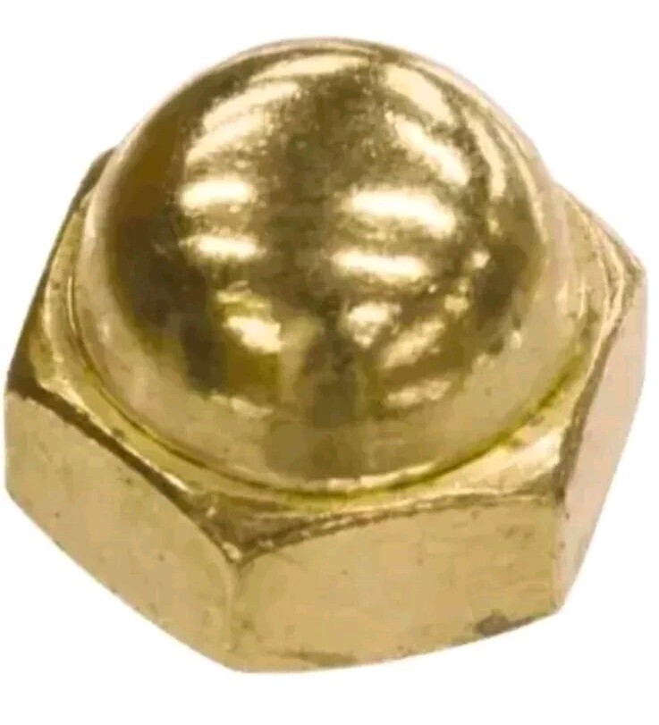 1/4-20 Brass Acorn Cap Nuts (20) (SOLID Brass).