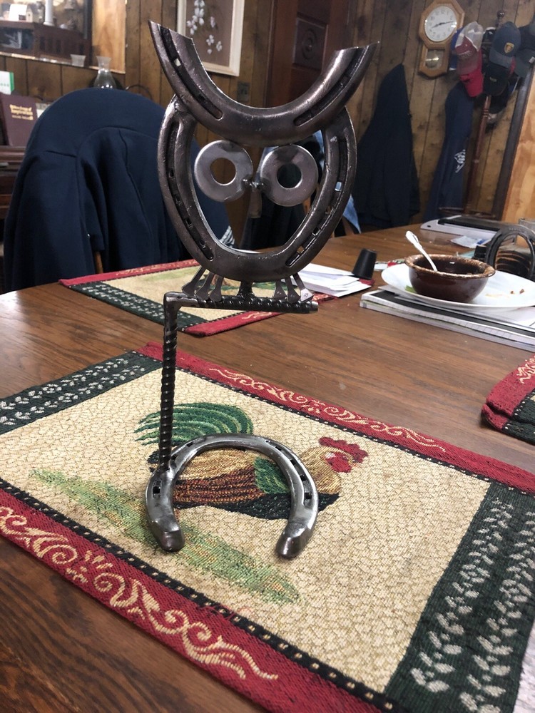 Handmade Horseshoe  Owl