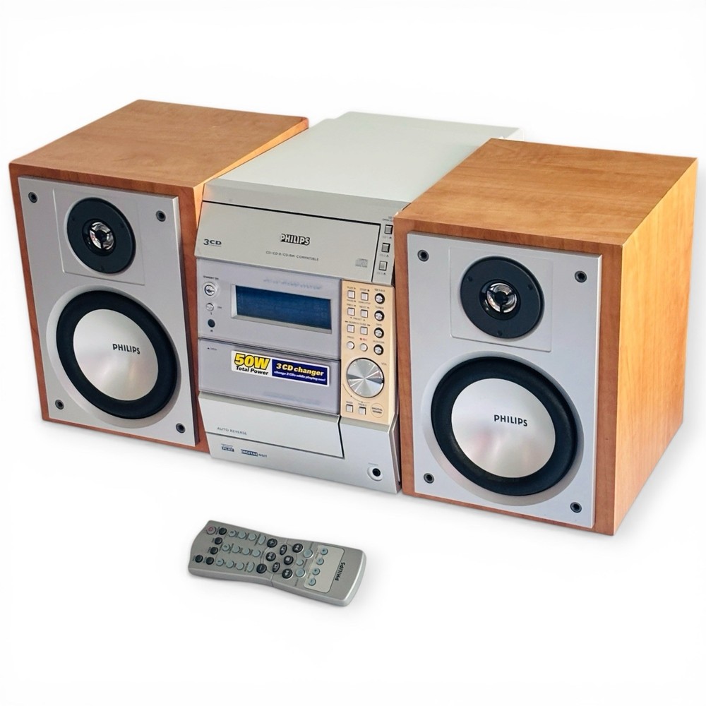 Philips MC-50/37 Micro Hifi System - Radio & Cassette Work - W/ Remote - READ