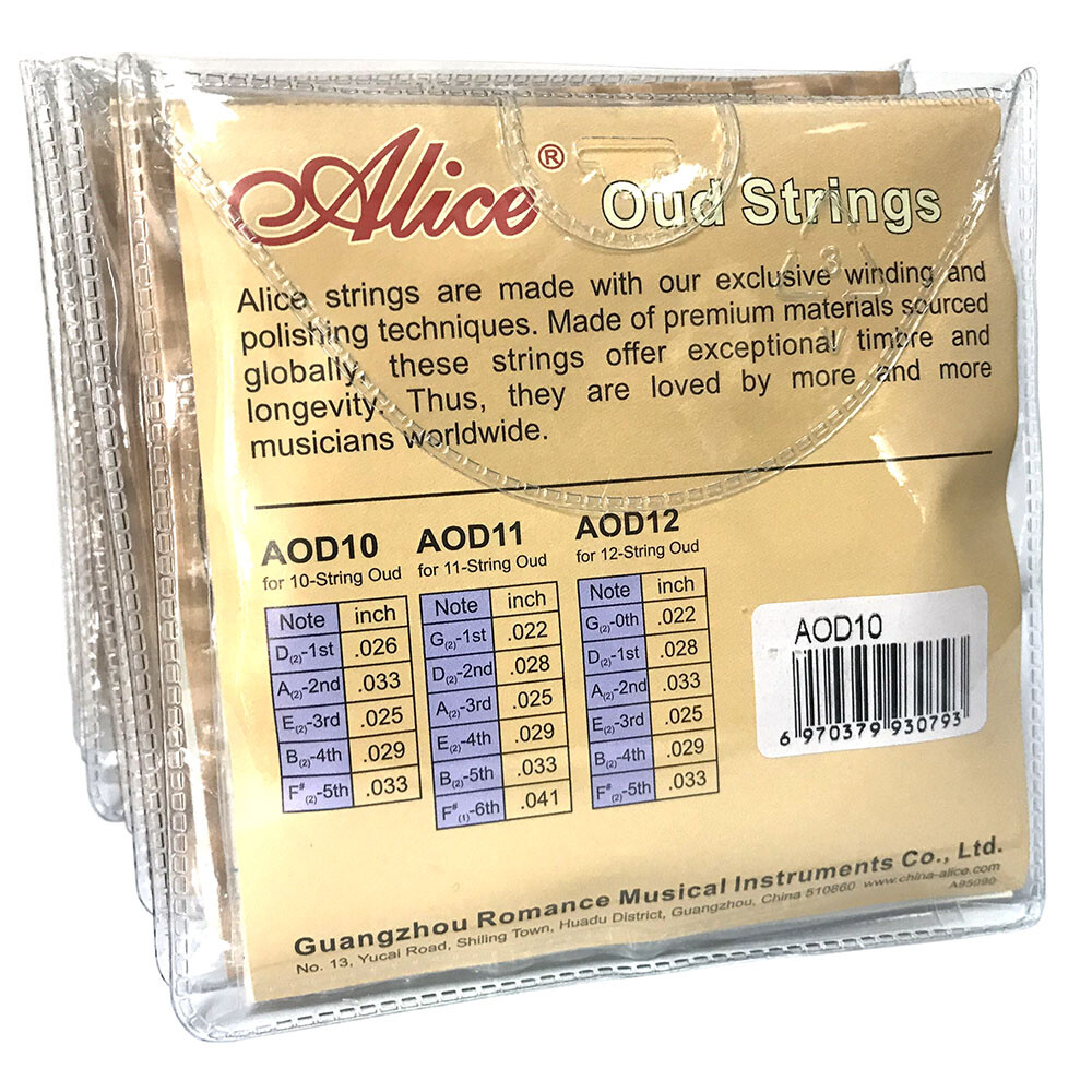 10 Sets AOD10 Strings for 10-string OUD Clear Nylon Silver Plated Copper Alloy