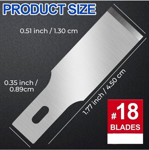 Replacement For X-Acto No. 18 Heavyweight Chisel Blades (100 Pack)