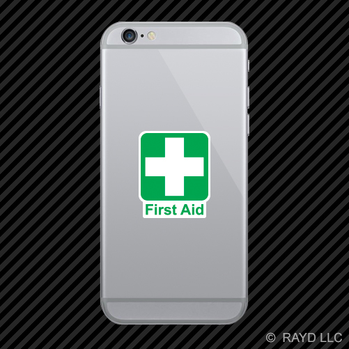 First Aid Cell Phone Sticker Mobile Die Cut