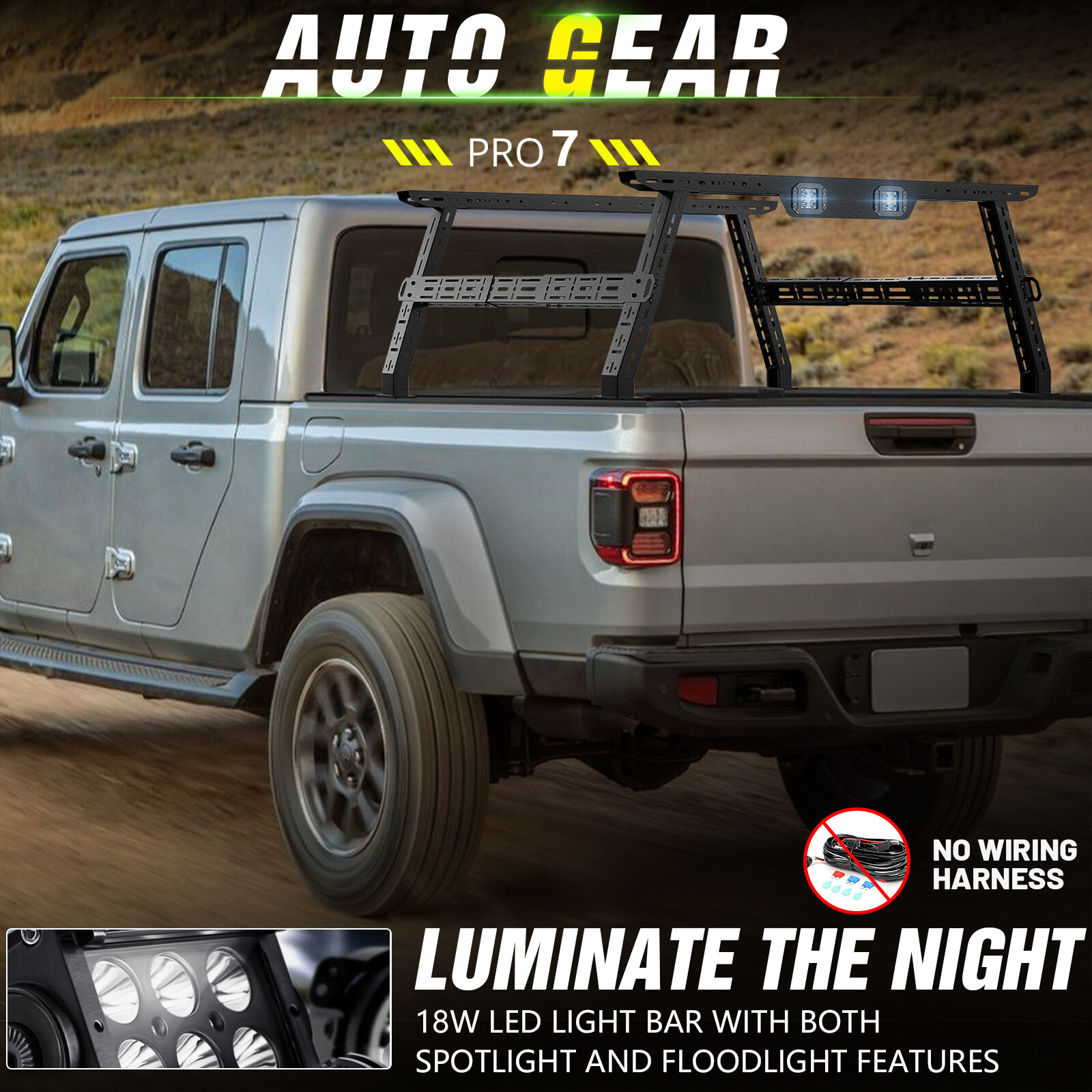 Adjustable 16-24.8" High Truck Bed Racks For 2005-2025 Tacoma,2005-2025 Frontier