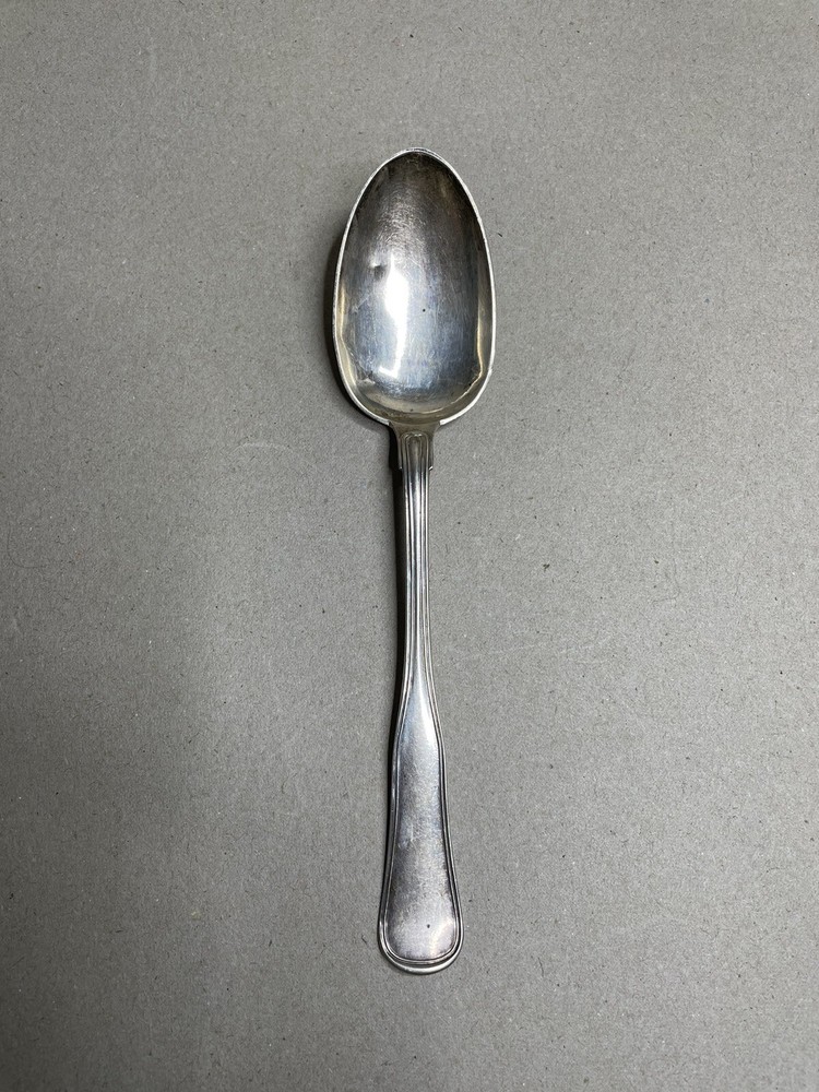 1883 Denmark Silver Serving Spoon Carl S Moinichen Monogram 4/16/1892