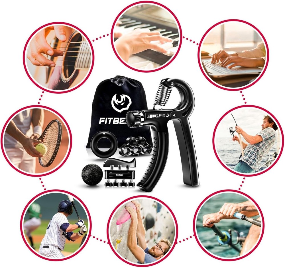 Adjustable 5 Pack Grip Strengthener Kit: Ergonomic Forearm Training Solution