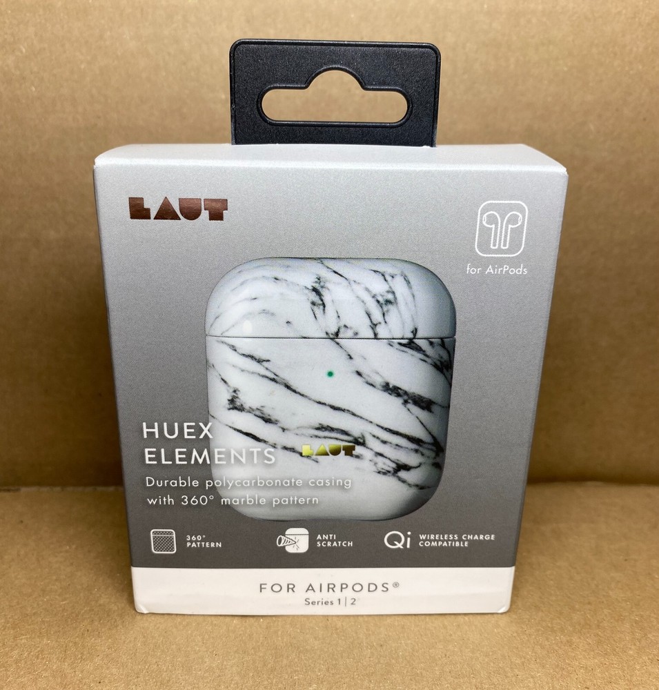 LAUT Apple AirPods 2 Case - Marble White Print Pattern