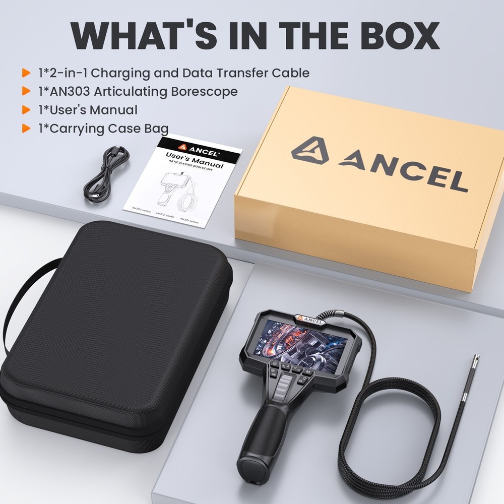 Articulating Borescope 3.9mm Lens Endoscope Camera Two-Way Inspection Camera