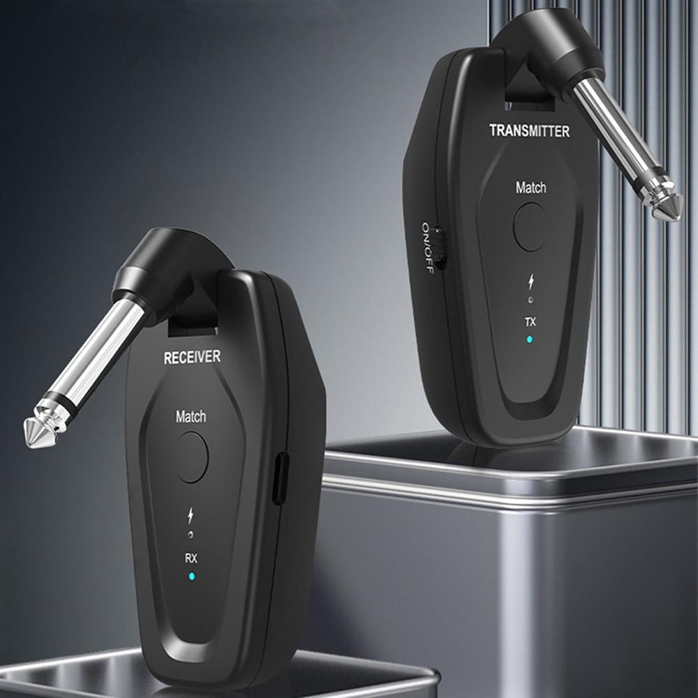 Professional UHF Wireless Guitar System Transmitter Receiver Type-C Charging