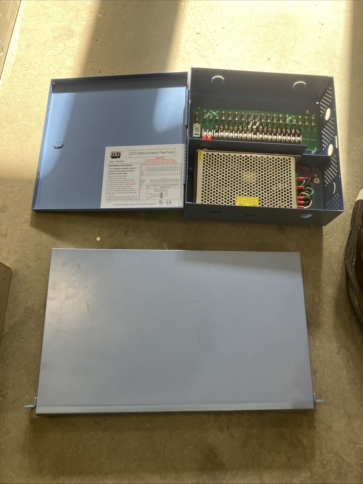 MG VPS1218UL CCTV Camera Power Supply And Audio codes MP-124