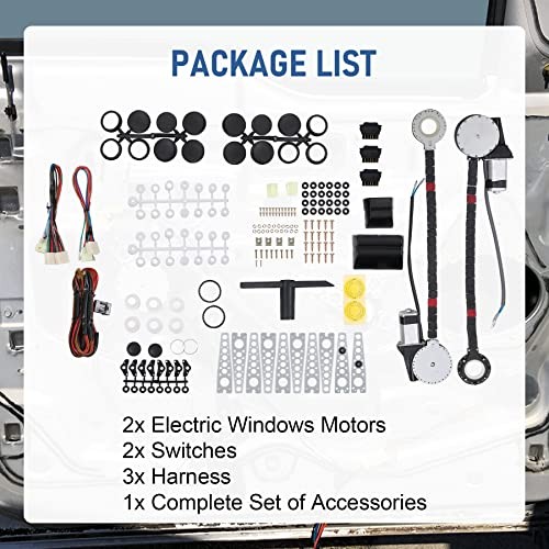JDMSPEED New Universal Electric Power Window Lift Regulator Conversion Kit with