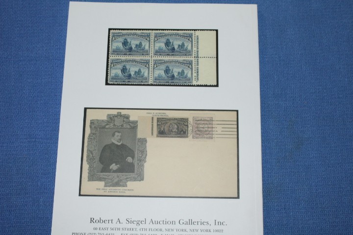 Siegel Auction Nov 2013 Columbians #1055 INCLUDES REALIZATIONS BlueLakeStamps