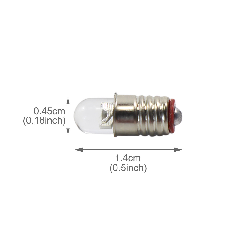 E505WM 10pcs Warm White 4.5mm LED Screw Bulb E5 E5.5 12V Model Light HO N Scale