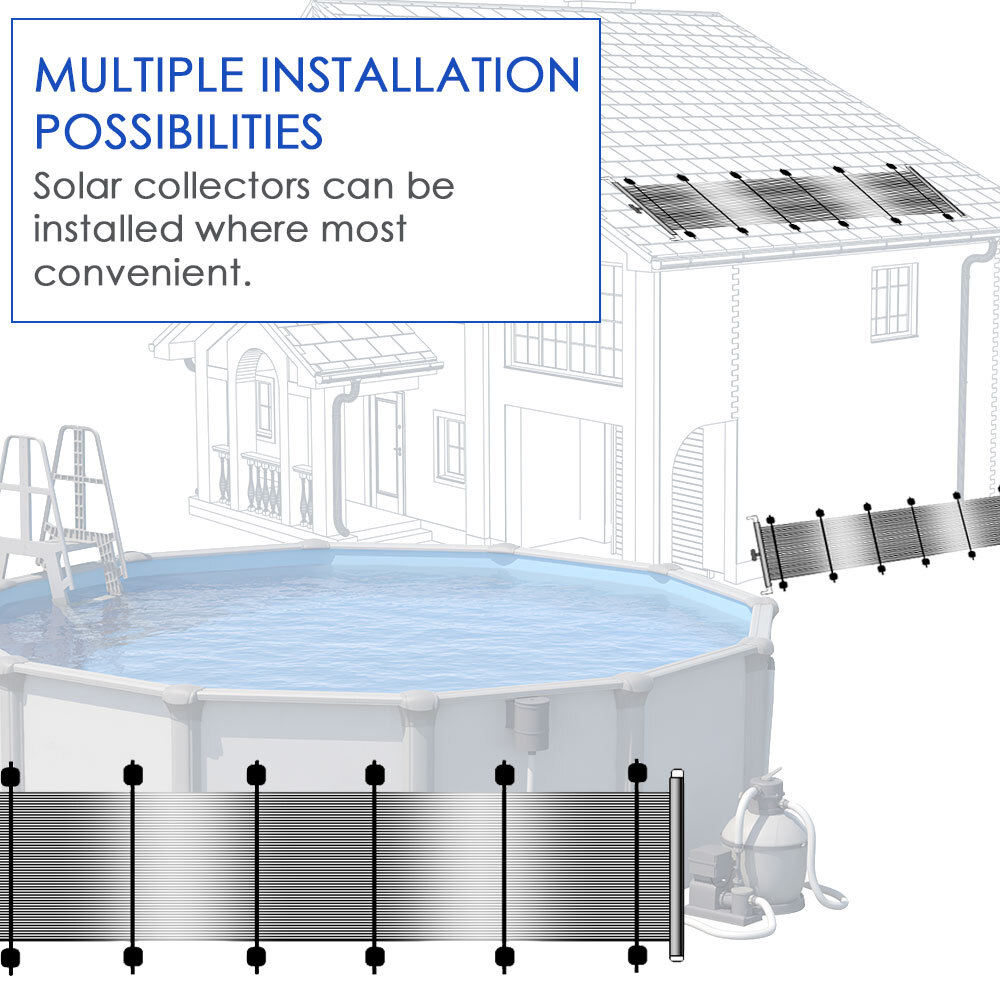 Puri Tech Bulldog Solar Heating System for Above-Ground Pools 4 ft x 20 ft Panel