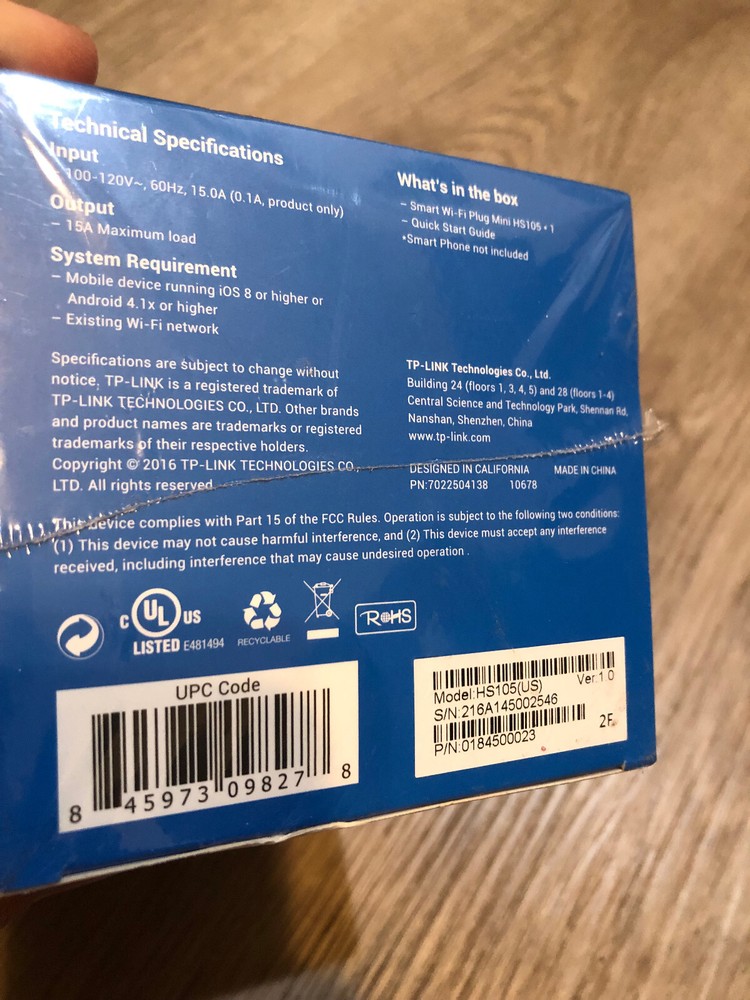 TP-LINK HS105 Plug-In Socket Controller NEW SEALED