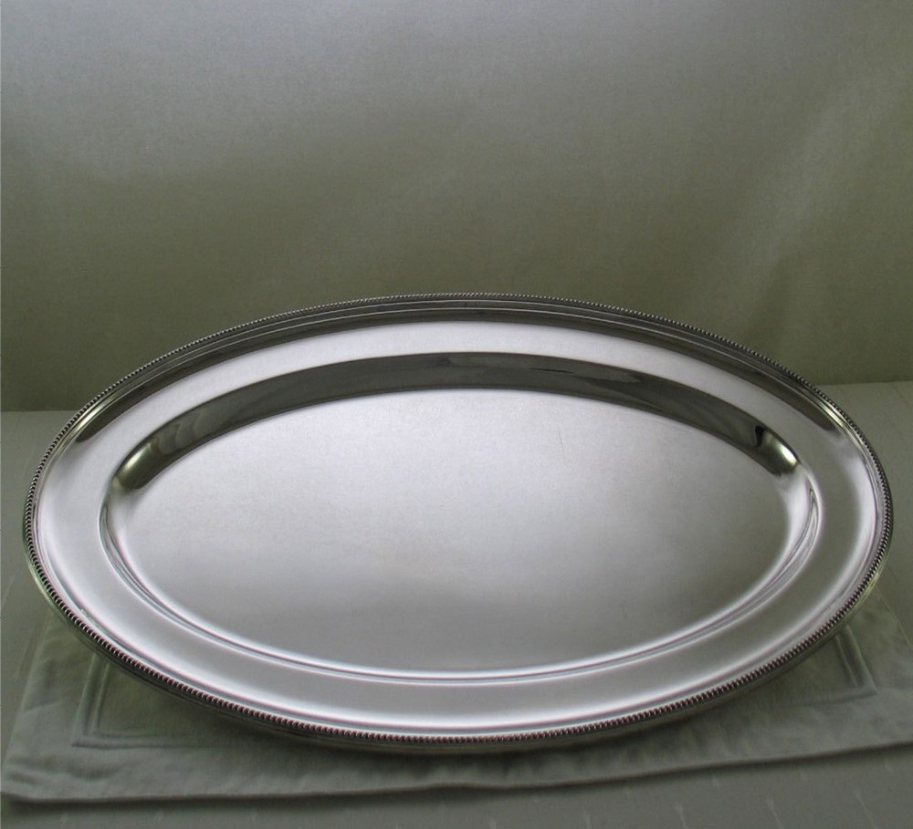 Oval Platter 20 N in. with Bead Pattern, Applied Border